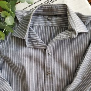 Merona | Navy Blue White Stripe Long Sleeve